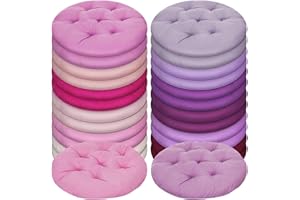 Tinideya 24 Pcs Round Floor Cushions Floor Pillows Meditation Seat Pillows Flexible Seating for Adults Kids, Chair Cushions for Classroom, Nursery, Living Room, Yoga(Medium 15.7 Inch,Pink-Purple)