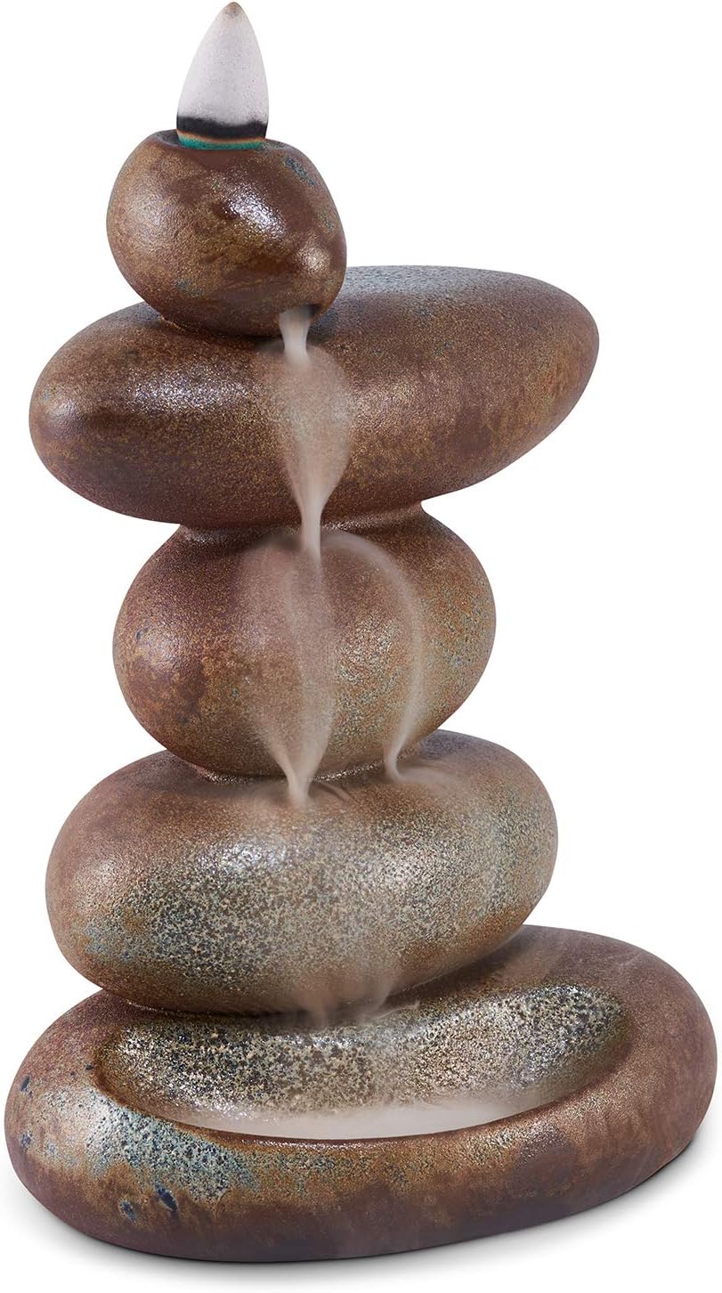 TANNESS Stones Incense Burner Smoking Flow Incense Stick Holder Ceramic for Home Office Decoration Handicraft