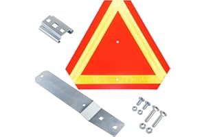 NIDAIFEI Slow Moving Vehicle Sign with Mounting Bracket for Vehicles Golf Cart Tractor Outdoor Accessories, Includes 1 Slow Moving Vehicle Triangle Signs Aluminum, 1 Sign Mounting Brackets