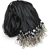 Beebel Lanyards 100 Pcs Lanyard for Id Badges Flat Lanyard with Badge Clip J-Hook