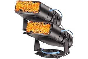 MYUOOT Car Heater- Portable Heater Parts, 12V Car Heaters for Vehicle, Car Demister That Plugs into Cigarette Lighter for Car, Windshield Defroster and Defogger, 2 Pack, Black