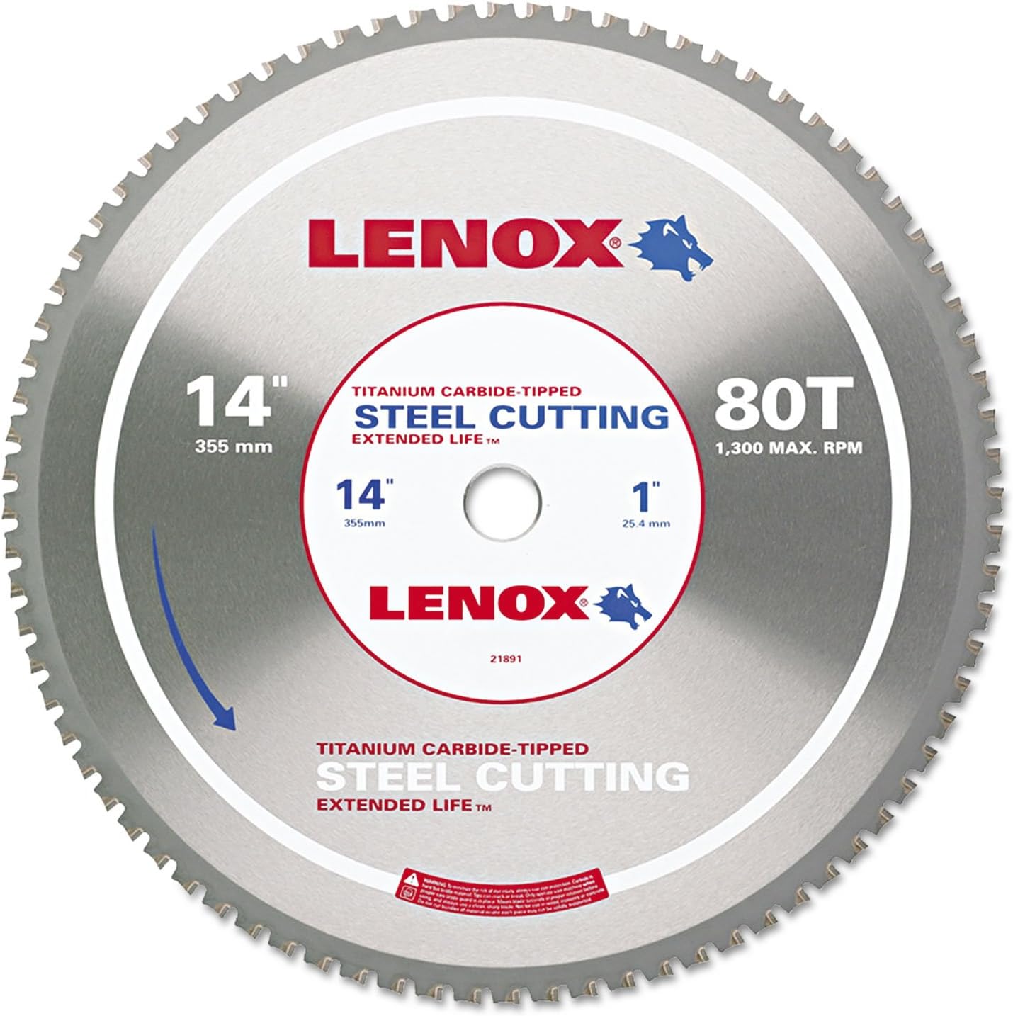 LENOX 14" 80T STEEL METAL CUTTING SAW BLADE 43321891