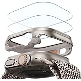 ESR for Apple Watch Ultra 3 /Ultra 2 /Ultra Case with Screen Protector 49mm (2025) Military Grade Protection, Aluminum Alloy Case with 2 Pack Armorite Glass Protector Set, Stay Original, Titanium | (2024/2023/2022), Aluminum Alloy Case, Stay Original