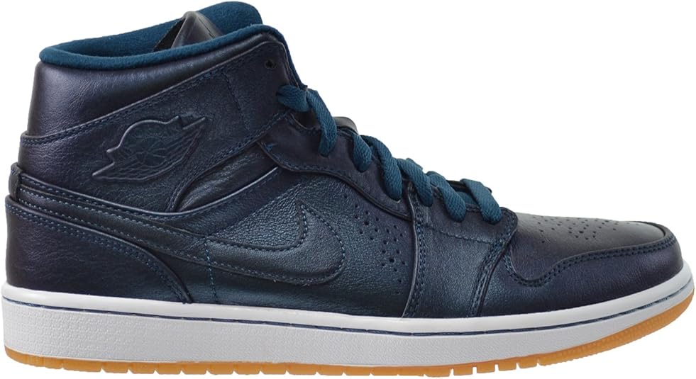 Amazon.com | Nike Air Jordan 1 Mid Men's Shoes Blue-White-Gum Light Brown 629151-404 (9.5 D(M 