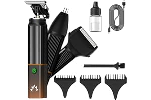 Lanumi 3 in 1 Beard Trimmer Men Set Rechargeable Nose Hair Trimmer Electric Shaver for Mustache Nose Body Face Grooming, Gifts for Men