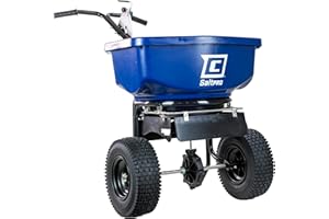CHAPIN INTERNATIONAL Chapin 88300B Spreader, Salt, Ice Melt, Contractor, SaltPro, Walk Behind, Spiked Auger, Adjustable Baffles, 12" Tires, Lever Control, Enclosed Gears, Weather-Resistant, Rain Cover, 80Lbs