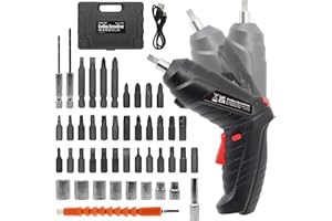 MYMULIKE Cordless Electric Screwdriver, Charging 2-3hours, 47 pcs Accessories Small Drills for Moving, Disassembling and Reassembling Cabinets and Beds not Suitable for Construction Sites and Concrete Drilling