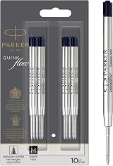 Parker Ballpoint Pen Refills Medium Point Black QUINKflow 10 Count