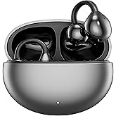 HJX Clip on Earbuds Wireless Open Ear Headphone with Bluetooth 5.4 Headphones,72H Play, Over Ear Buds for Small Ears,Sport Earbuds Workouts-Android/iOS,Black