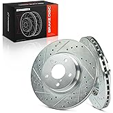 A-Premium 10.89 inch (276.50mm) Front Drilled and Slotted Disc Brake Rotors | for Subaru, Saab Models - Outback 2000, Forester 1998-2002, Impreza 1998-2016, Legacy, BRZ, 9-2X, 2-Pack