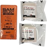 SAM Splint Combo Pack - (36" Orange/Blue Flat Splint with 4" Elastic Wraps)