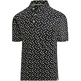 Hodaweisolp Golf Shirts for Men Dry Fit Print Moisture Wicking Performance Short Sleeve Polo Shirt