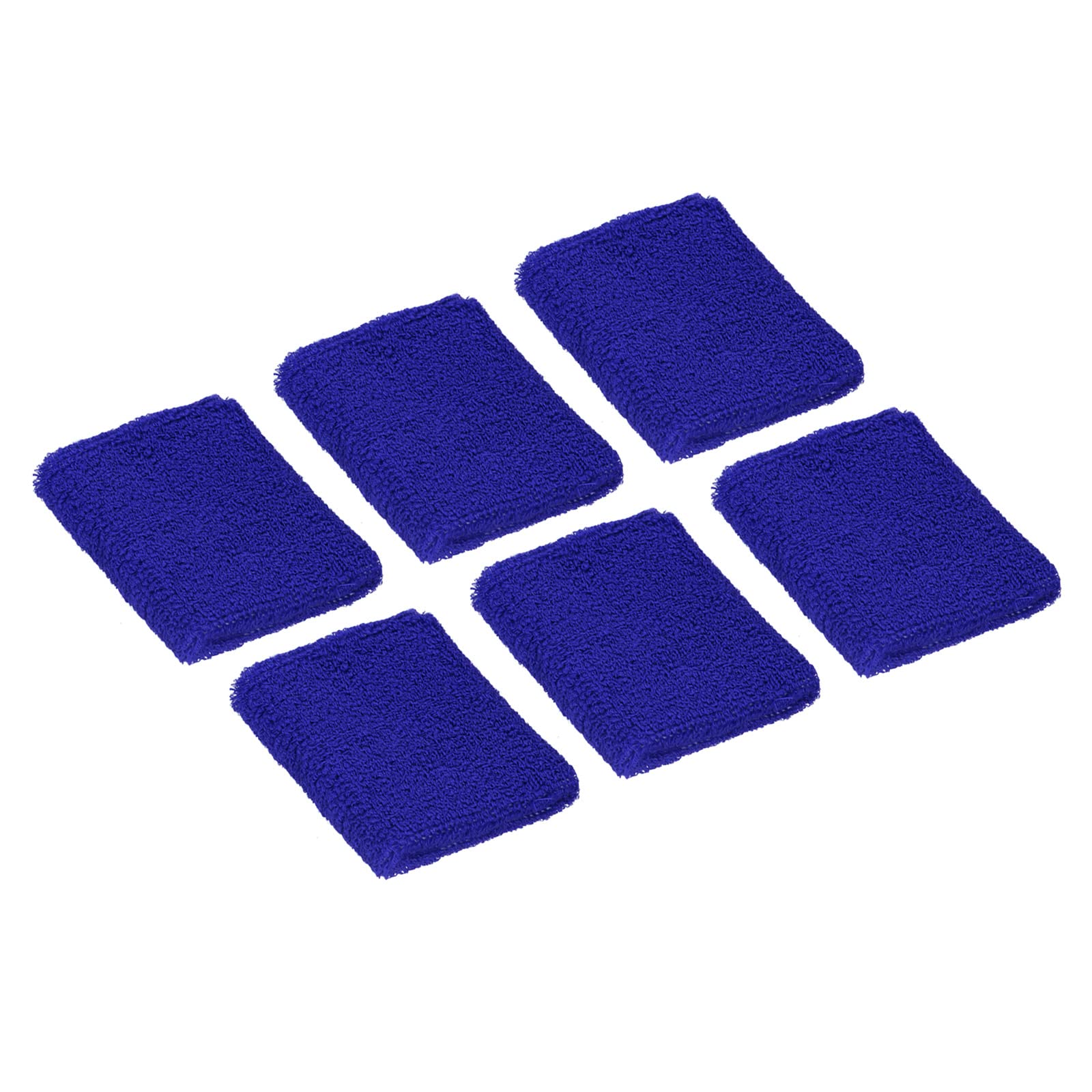 PATIKIL Sports Wristbands 8x8cm, 6 Pack Cotton Terry Cloth Absorbent Sweatband for Tennis Basketball Working Out Athletic Running, Dark Blue