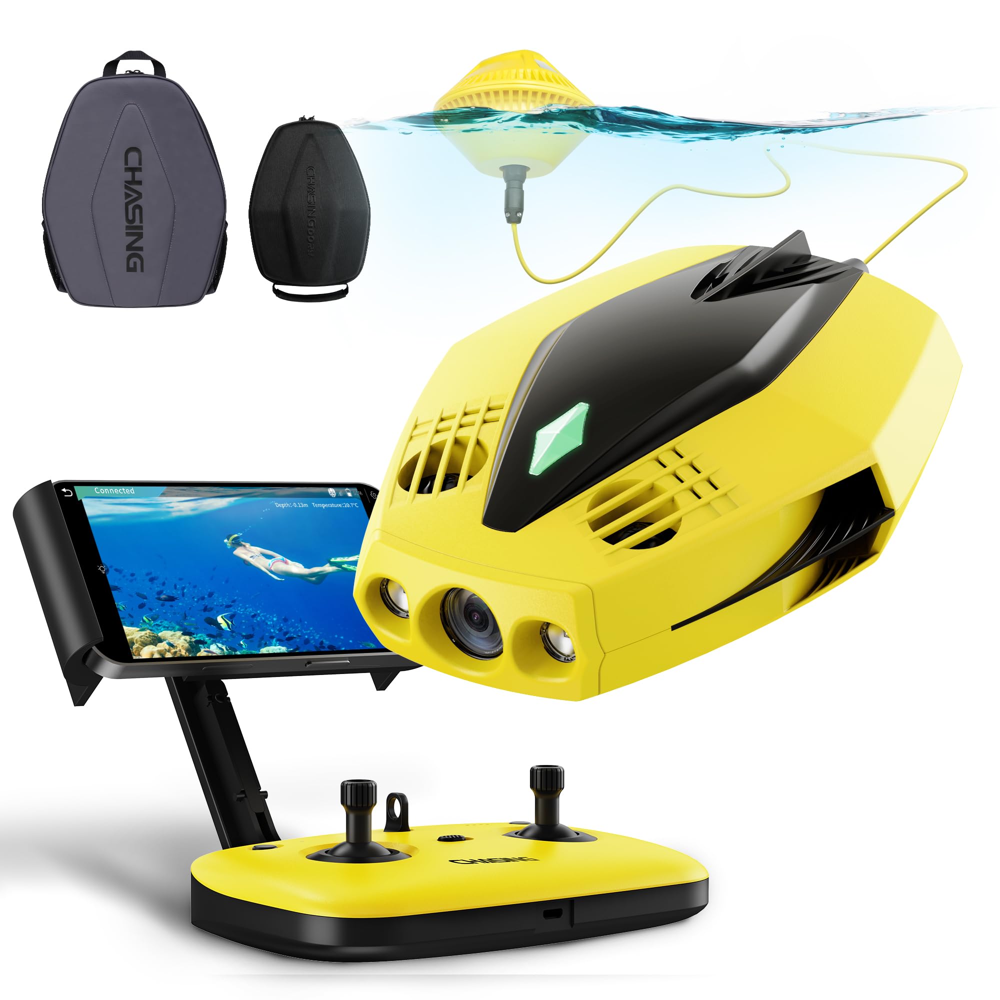 Photo 1 of Chasing Dory Underwater Drone Camera, 1080p Full Hd Underwater Photography Rov, Real-time Observation, App and Bluetooth Remote Control, One Click Sharing with Portable Backpack for Diving