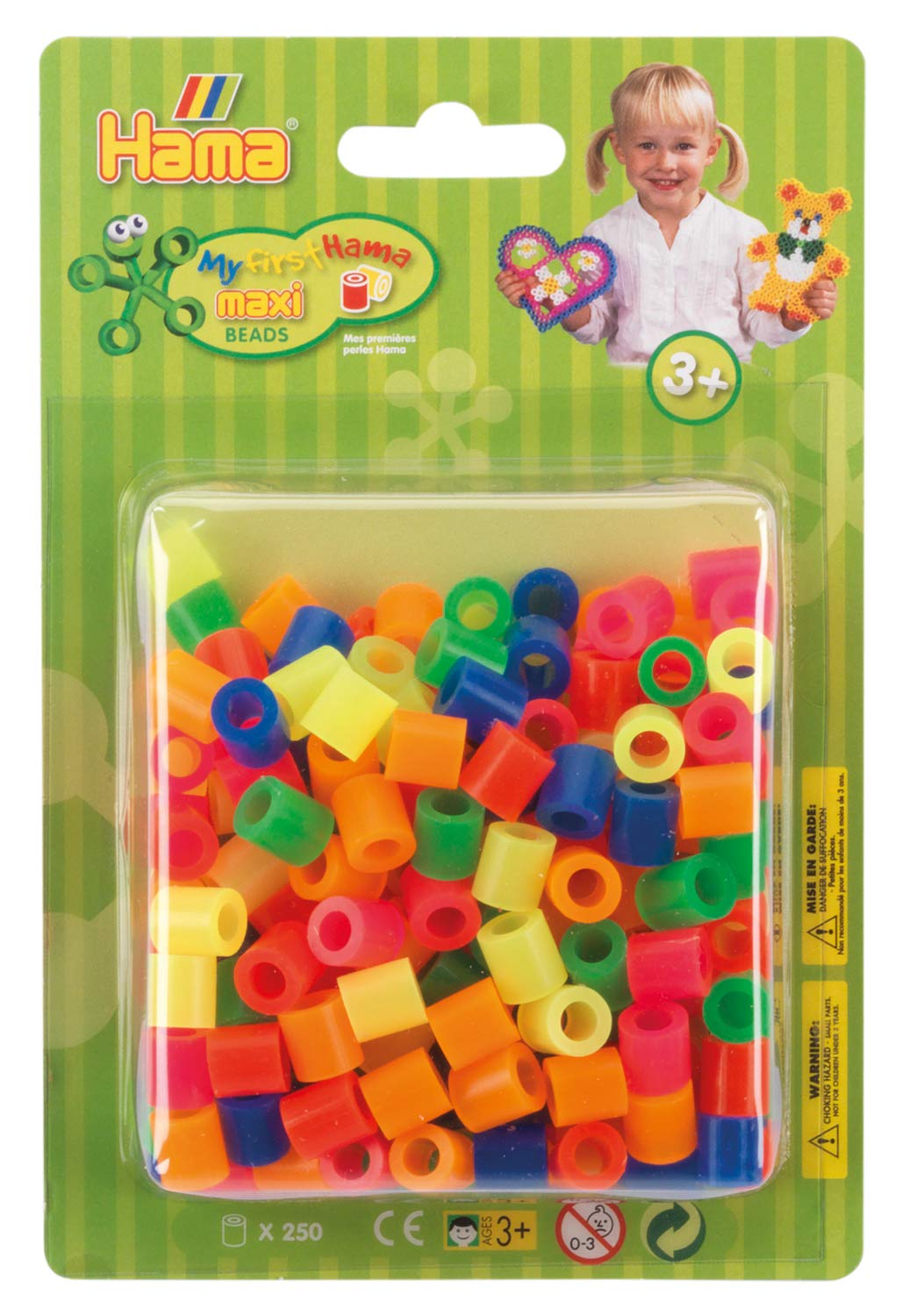 Hama 250 Maxi Beads in Blister Neon Mix