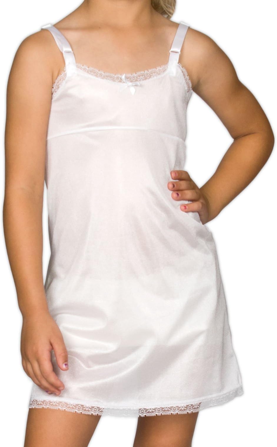 I.C. Collections Big Girls White Simple Empire Waist Slip, 8-14