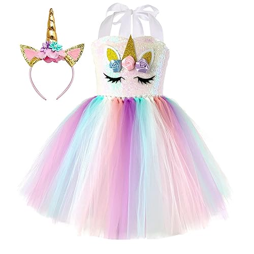 O'COCOLOUR 2 Style Mermaid Dress for Girls with Headband Birthday Party  Gifts Dress Up Clothes ,Size 1-10 Years (5-6 Years, Pastel Unicorn) in  Kenya | Whizz Special Occasion