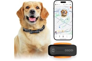 DBDD AI GPS Tracker for Dogs (30lbs+), Real Time Location and AI Vet Health Management, Electronic Fence, Waterproof, iOS and Android Universal（Black）
