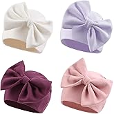 Bamery Newborn Baby Girl Hat Cotton Baby Bow Beanie Preemie Hats Spring Infant Hats for Girls 0-12 Months