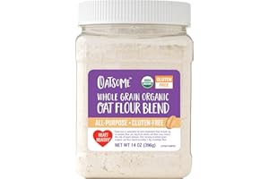 Oatsome Organic Oat Flour Blend, Whole Grain, Gluten-Free, All Purpose Flour for Baking, Vegan, 14 oz