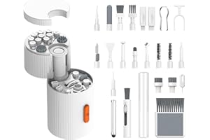 GK GAMAKAY Keyboard Cleaning Kit, 33-in-1 Multifunctional Magnetism Rotating Cleaning Kit, Portable Electronics Brush Tool for iPad iPhone Pro Tablet PC Camera Lens Earbuds Monitor (White)