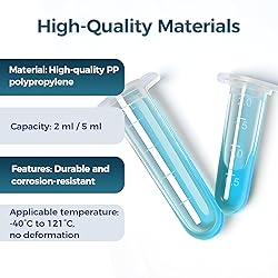 100Pcs 2ml Centrifuge Tubes with Snap Cap, Small