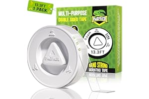 PAGFAER Double Sided Tape Heavy Duty, Extra Large 13.3FT Nano Tape, Transparent Strong Double Sided Adhesive Mounting Tape, Clear Picture Hanging Strips for Wall, Poster, Carpet, Craft