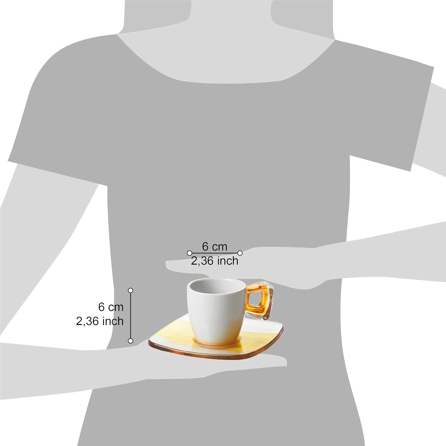 3 17 Fl Oz Omada Design 6 Coffee Cups In Porcelain And Acrylic Available In Different Colors Square Line Cooking Dining Home Kitchen Clinicadelpieaitanalopez Com