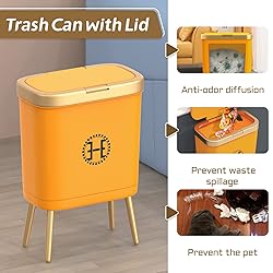 Bedroom Trash Can with Lid,Slim Bathroom Cans