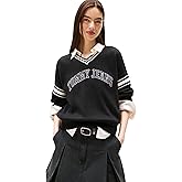 Tommy Jeans womens Medium Weight Pullover V-neck Sweater With Printed Logo