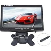 Kasionvi 7 Inch Tft-LCD Car Monitor 2 Video Input Car Rearview Headrest Monitor DVD VCR Monitor with Remote and Stand &amp; Support Rotating The Screen 800 * 480rgb 8pin Connect