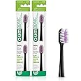 GUM Sonic Powered Toothbrush Refills, Tapered Bristles Clean Below The Gumline, Black 2ct. (Pack of 2)