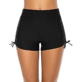 Lecieldusoir Women's Swim Shorts High Waisted Bathing Suit Bottoms Swimsuit Boy Shorts Swimwear Bikini Board Shorts