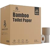 Bamboo Story, Bamboo Toilet Paper Unbleached, 48 Rolls, 3 Ply and 300 Sheets Bamboo Toilet Tissue - FSC Certified, Biodegradable, Chemical Free, Plastic Free, BPA Free, Septic Safe Toilet Paper