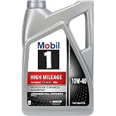 Mobil 1 High Mileage Full Synthetic Motor Oil 10W-40, 5 Quart | 75K+ Mile Protection | Seal Conditioner | Sludge Prevention