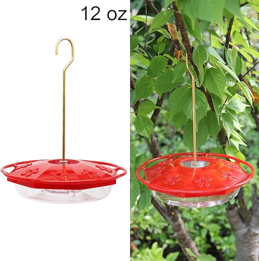 Amazon Com Juegoal 12 Oz Hanging Hummingbird Feeder With 8