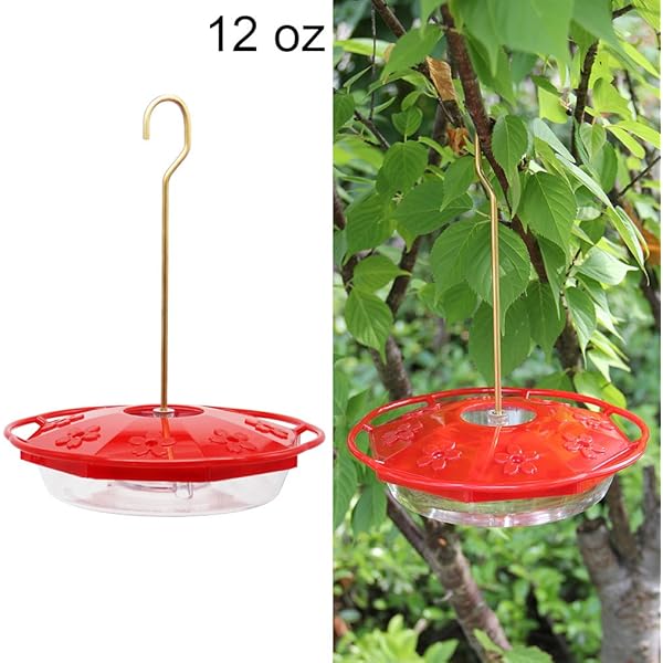 Juegoal 12 Oz Hanging Hummingbird Feeder With 8 Feeding Ports