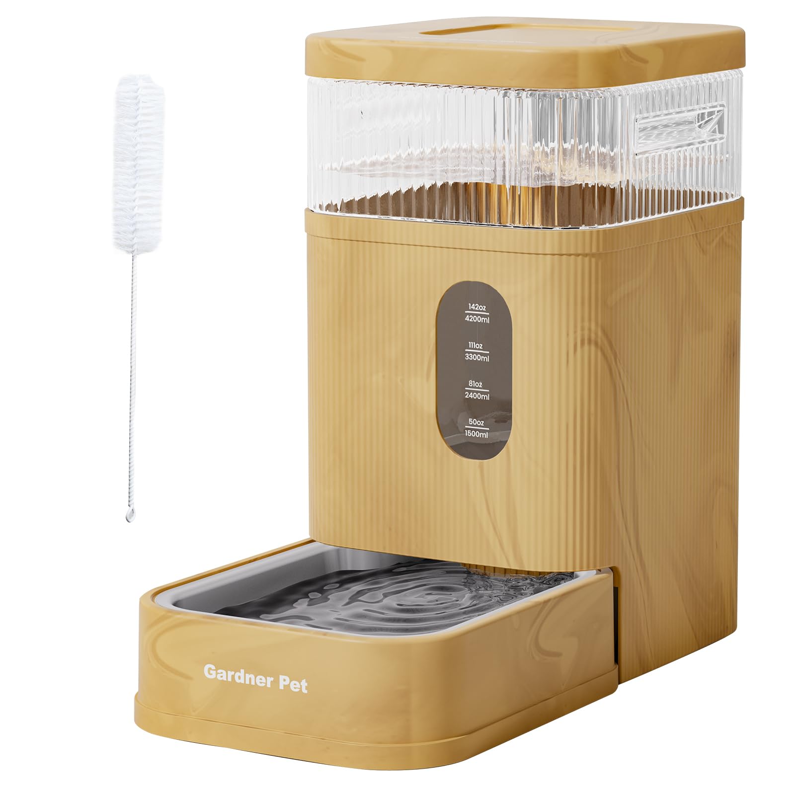 Photo 1 of Gardner Pet Automatic Dog Water Dispenser Gravity Waterer with Stainless Steel Bowl Water Dispenser 8.5L Large Capacity Water Feeder for Dogs Cats Pets, BPA-Free Noise-Free (Light Brown, 8.5L)