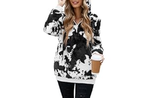 Century Star Womens Fuzzy Hoodies Pullover Sport Hoodie Cozy Oversized Pockets Hooded Sweatshirt Athletic Fleece Hoodies