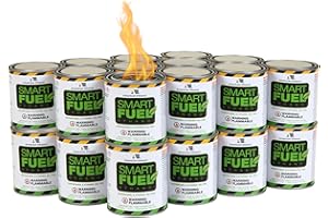 SMART FUEL ETHANOL Smart Fuel Bioethanol Gel Fuel Cans – Clean-Burning Bio Ethanol Fireplace Fuel for Indoor & Outdoor Fire Pit, Fireplaces & Tabletop Fire Features - 3 Hour Burn Time - 24 Pack