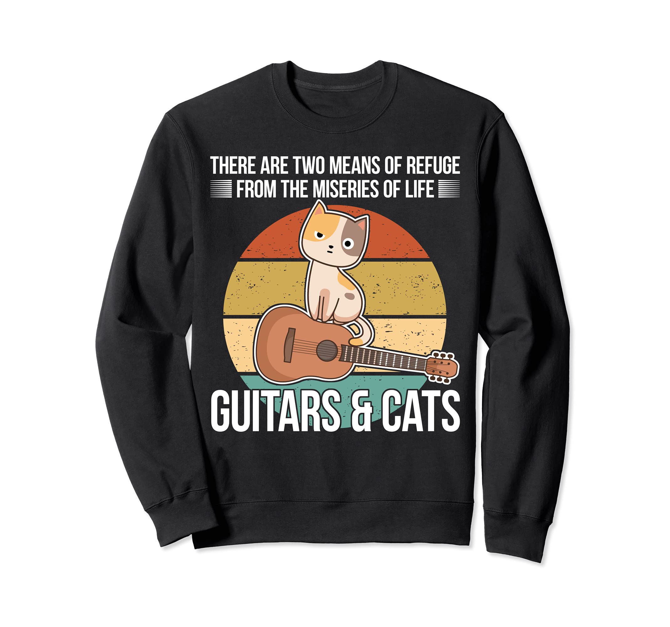 Witty Guitar Player Saying Cat Owner Guitarist I Life Sweatshirt