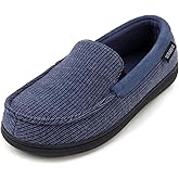 ULTRAIDEAS Men's Moc-Toe Slippers Loafer House Shoes Indoor Outdoor Memory Foam with Breathable&Warm Knit Upper