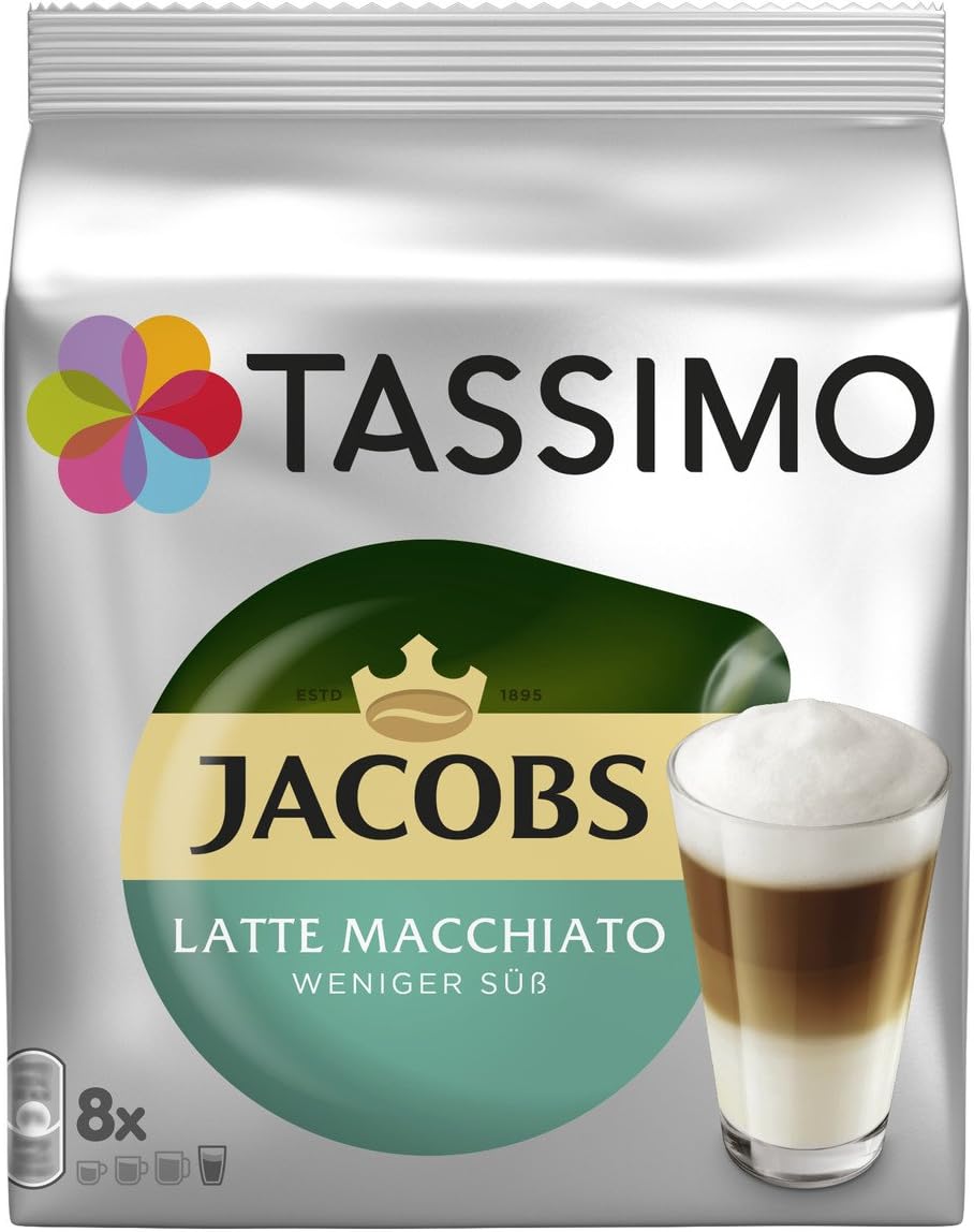 Tassimo Latte Macchiato Less Sugar / weniger süß, Pack of 5, 5 x 16 T