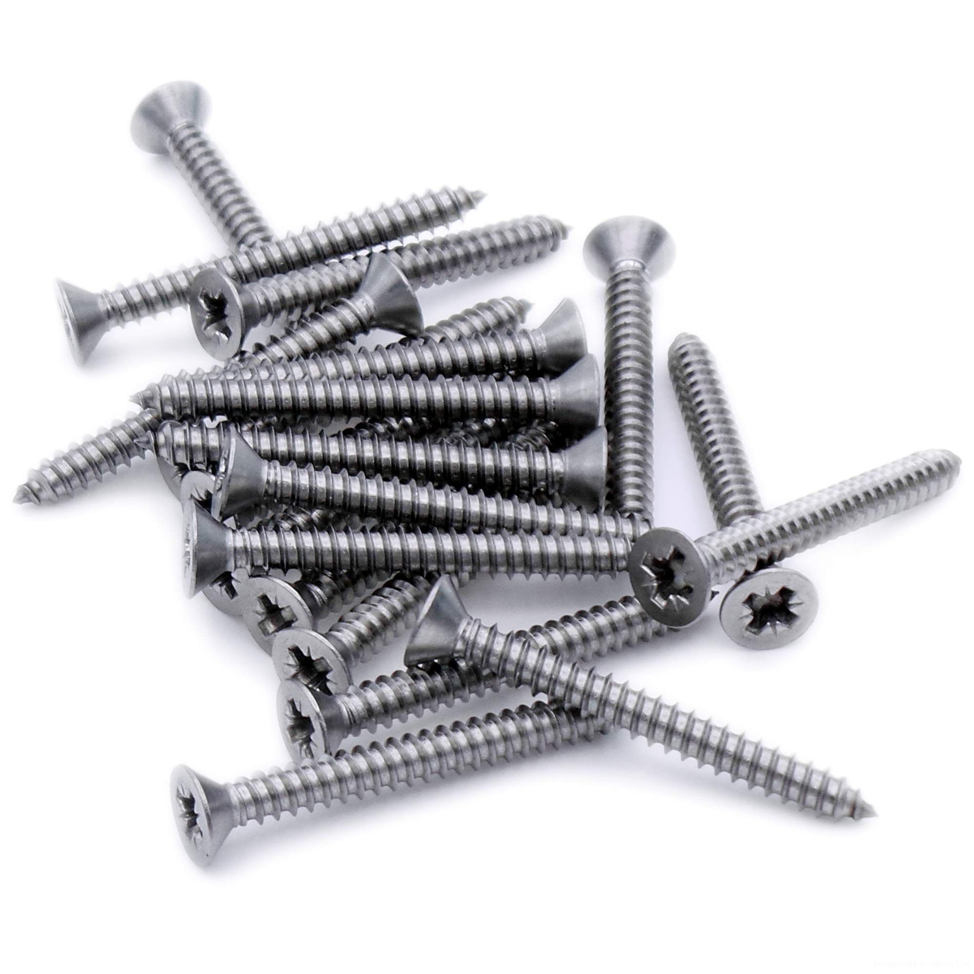 No.14 x 0.75 (6.3mm x 19mm) Pozi Countersunk Self-Tapping Screw - Stainless Steel (A2) (Pack of 20)