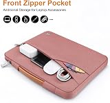 TECOOL 15.6 Inch Laptop Sleeve Pink Protective Case with Handle and Pockets view 4