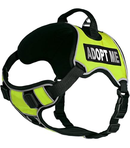 Adopt ME Nylon-Hundegeschirr No Pull – Mit Reflektierenden Patches, Griff & Edelstahl-D-Ring