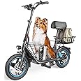 Gyroor Adults Electric Scooter with Large Middle Basket, 550W Motor 18.6 MPH 20 Mile Distance, Foldable E-Scooter with seat for Pets & Cargo