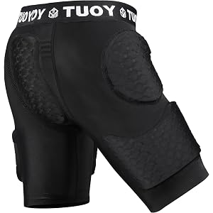 Dialudon Football Girdle Adult Padded Compression Shorts 5-Pads Girdle Hip and Thigh Protector for Baseball Football Basketba