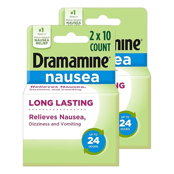DRAMAMINE NAUSEA LONG LASTING, NAUSEA RELIEF, 10 COUNT