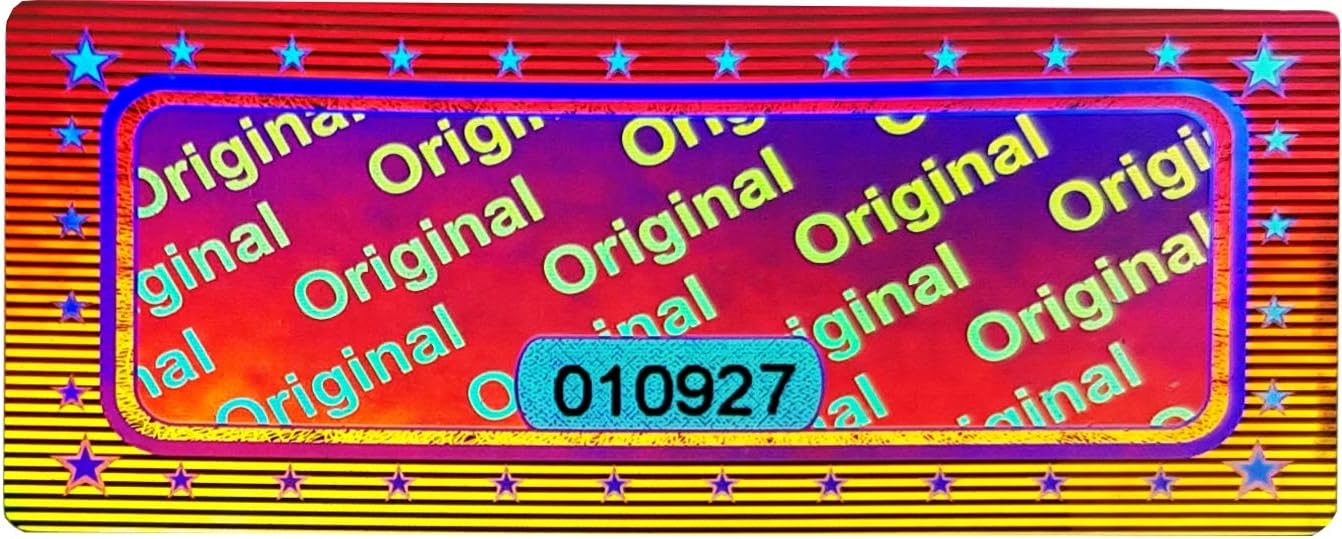 1000 pcs, 3D Hologram Original Seal with Serial Number, Silver, 46x20 mm, Tamper Proof, self-Adhesive Security Seal Labels